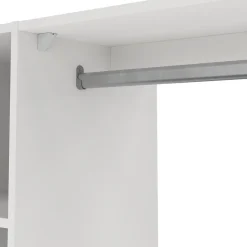 Kit dressing 2 colonnes avec tiroirs et 2 barres penderie blanc H.200 x L.180 cm