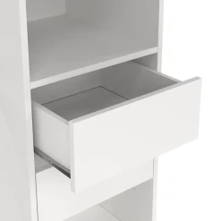 Kit dressing 2 colonnes avec tiroirs et 2 barres penderie blanc H.200 x L.180 cm