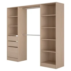 Kit dressing 2 colonnes Isha décor chêne H. 200 cm x L. 220 cm x P. 48,2 cm