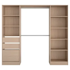 Kit dressing 2 colonnes Isha décor chêne H. 200 cm x L. 220 cm x P. 48,2 cm
