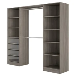 Kit dressing 2 colonnes Qazar décor chêne grisé H.200 cm x L.220 cm x P.48 cm