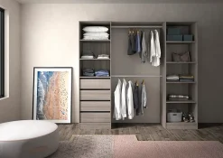 Kit dressing 2 colonnes Qazar décor chêne grisé H.200 cm x L.220 cm x P.48 cm