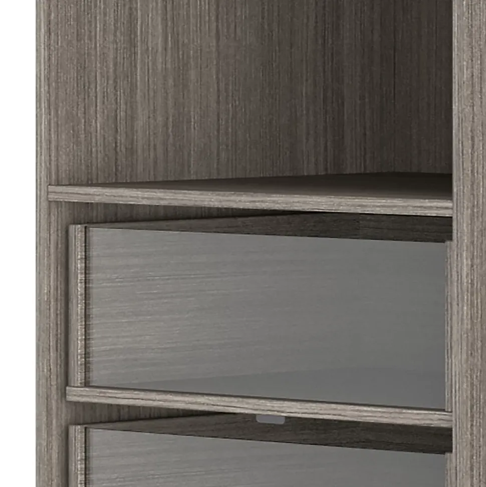 Kit dressing 2 colonnes Qazar décor chêne grisé H.200 cm x L.220 cm x P.48 cm