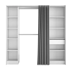 Kit dressing 2 colonnes réversibles avec rideau Eklips II coloris blanc H. 200 x L. 200 x P. 48 cm