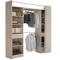Kit dressing 2 colonnes réversibles avec 2 tiroirs effet chêne Balsam H. 220 x L. 220 x P. 48 cm