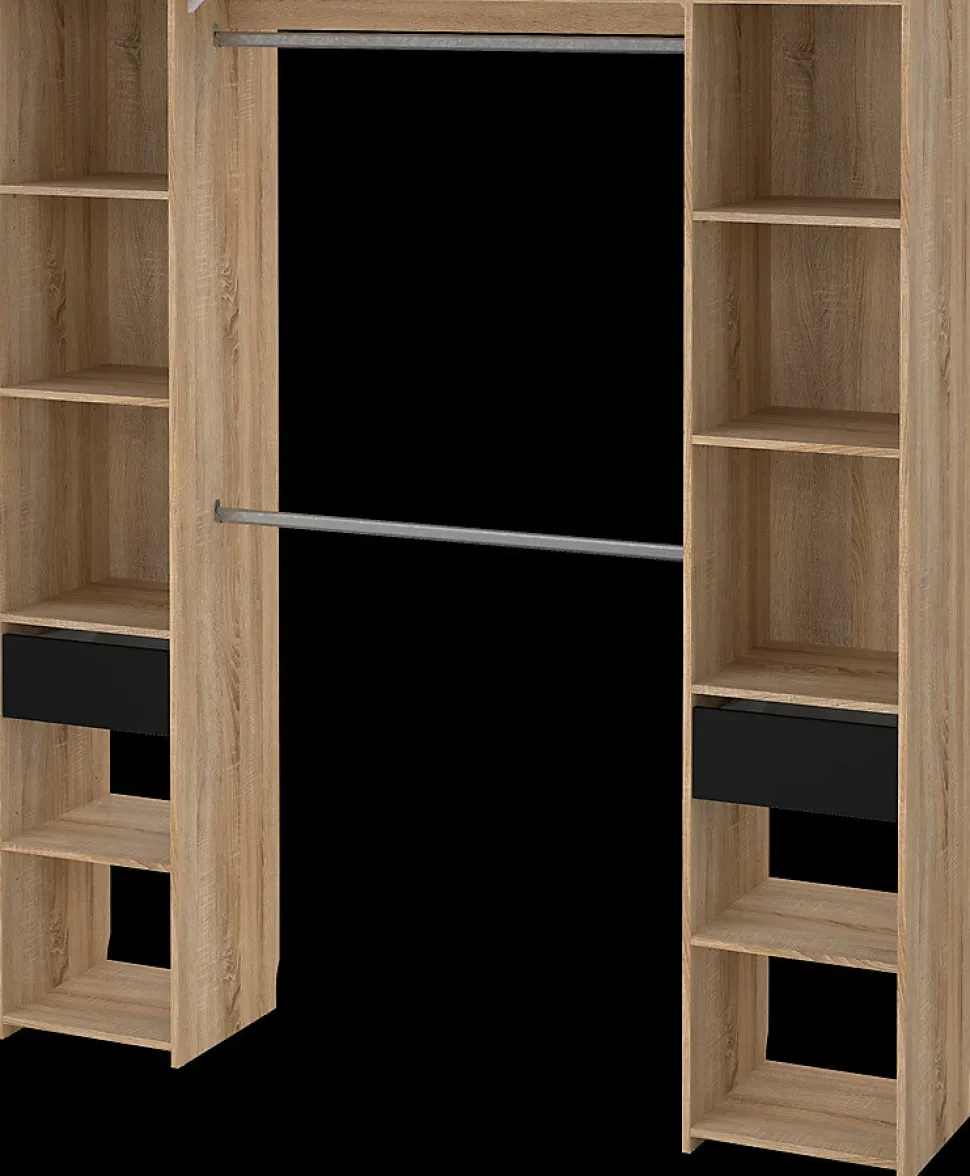 Kit dressing 2 colonnes Sonoma décor chêne H.200 x L.180 x P.40 cm