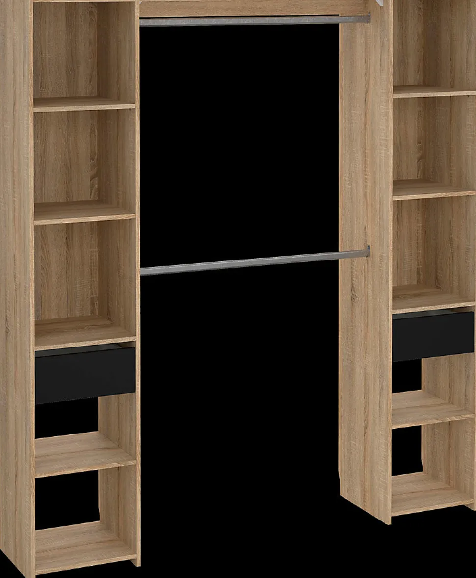 Kit dressing 2 colonnes Sonoma décor chêne H.200 x L.180 x P.40 cm