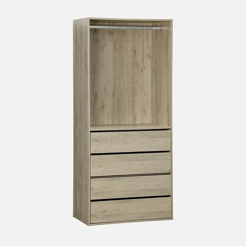 Kit dressing modulable avec 4 éléments. naturel. panneaux stratifiés