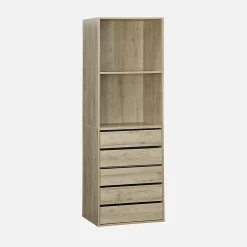 Kit dressing modulable avec 4 éléments. naturel. panneaux stratifiés
