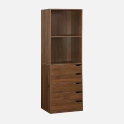 Kit dressing modulable avec 4 éléments. noyer. panneaux stratifiés