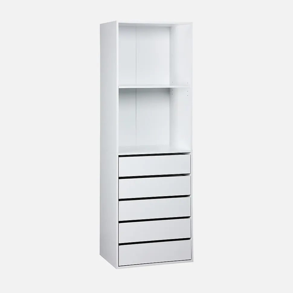 Kit dressing modulable avec 4 éléments. blanc. panneaux stratifiés