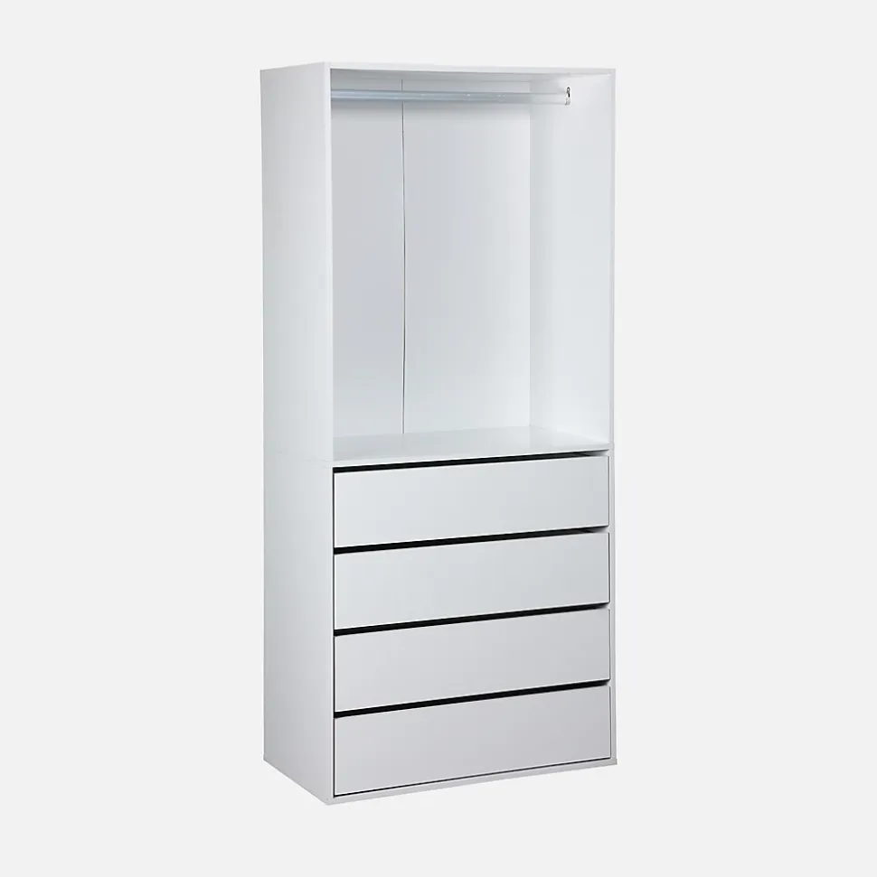 Kit dressing modulable avec 4 éléments. blanc. panneaux stratifiés