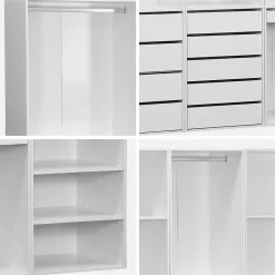 Kit dressing modulable avec 4 éléments. blanc. panneaux stratifiés
