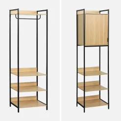Kit dressing modulable noir avec 4 éléments. L 280 x P 48 x H 190 cm