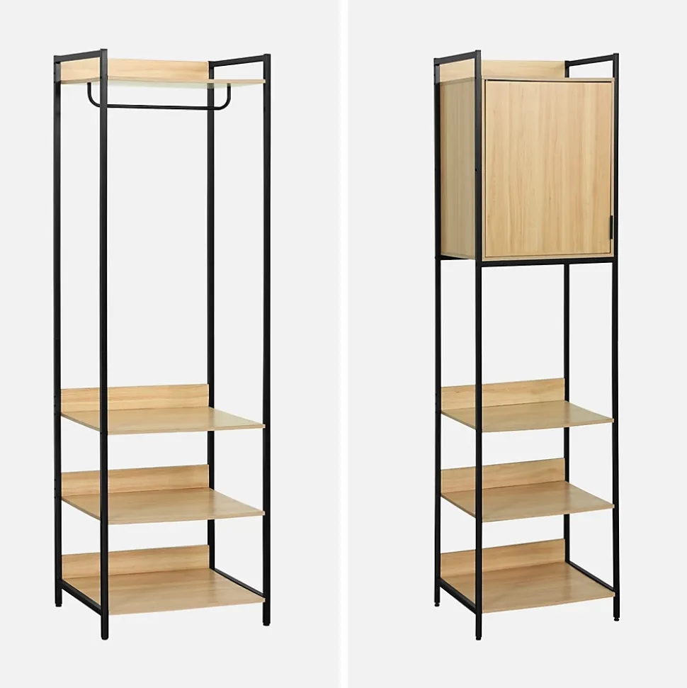 Kit dressing modulable noir avec 4 éléments. L 280 x P 48 x H 190 cm