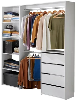 Kit dressing ouvert blanc Karisma 1 colonne L. 181,5 x H. 200,4 x P. 39,95 cm
