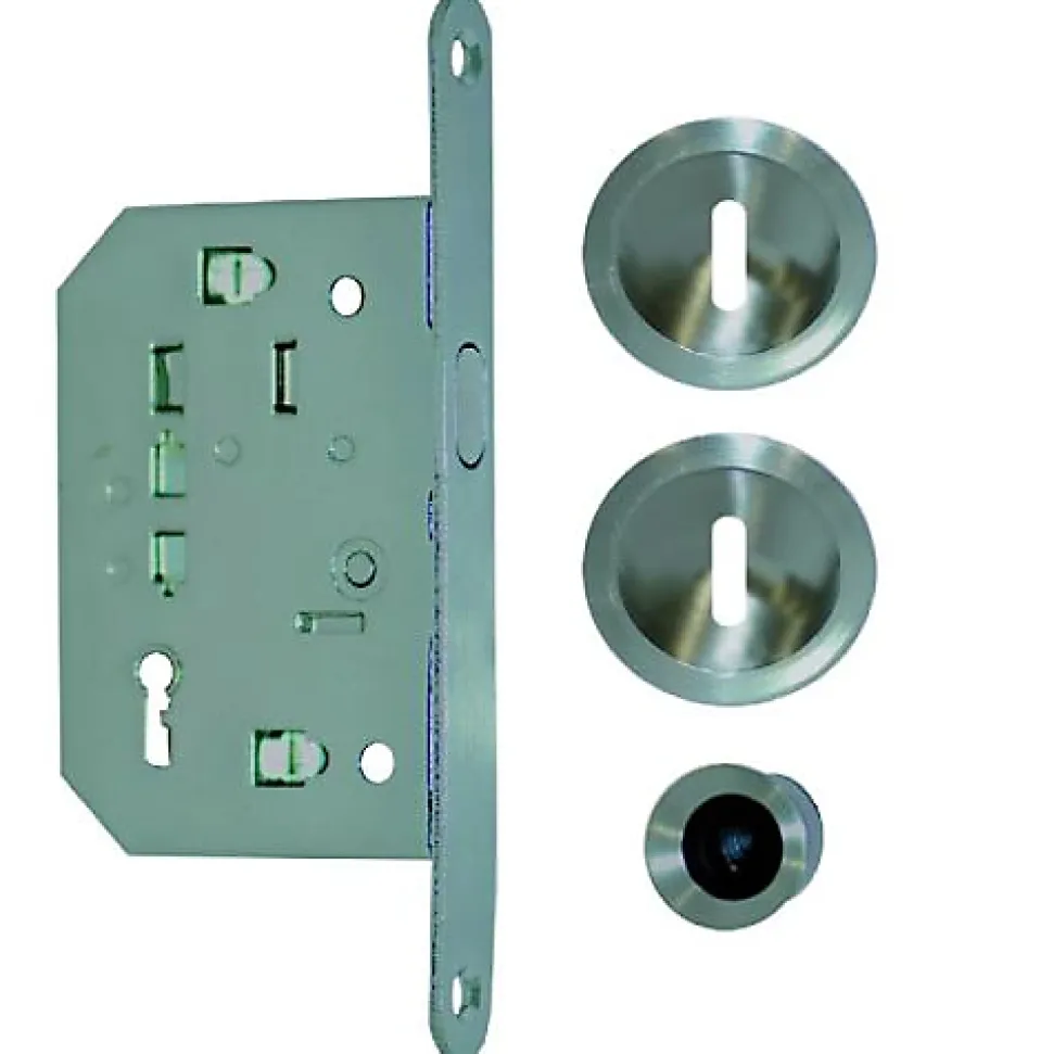 Kit pour porte coulissante inox clé L - NI 014