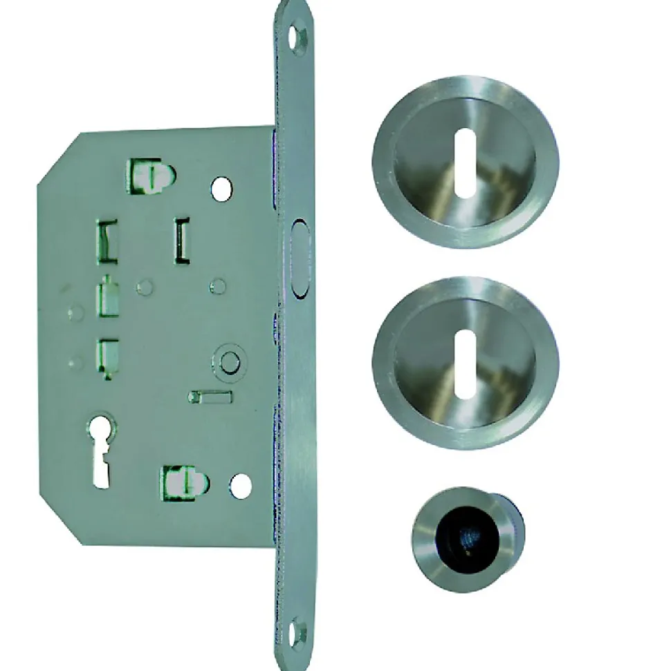 Kit pour porte coulissante inox clé L - NI 014