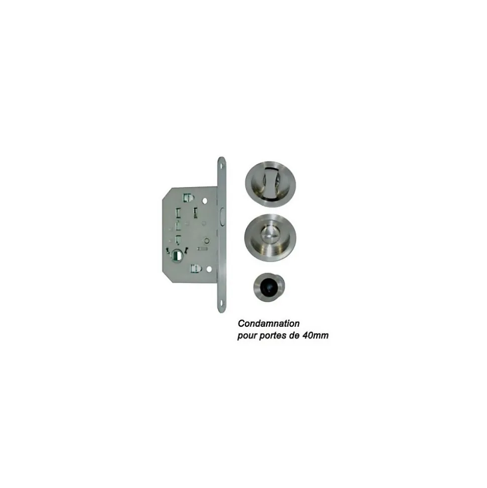 Kit pour porte coulissante inox condamnation - NI 015