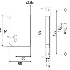 Kit pour portes coulissantes clé I - EUROWALE - NI012
