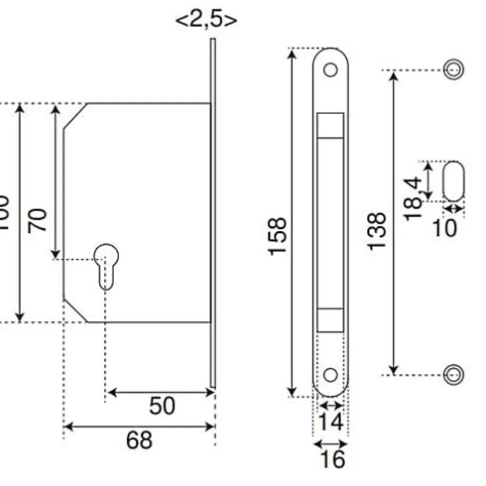Kit pour portes coulissantes clé I - EUROWALE - NI012