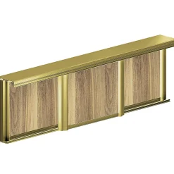 Kit SLID'UP 220 aluminium anodisé or pour 3 portes de placard coulissantes 18 mm - rail 2,7 m - 70 kg