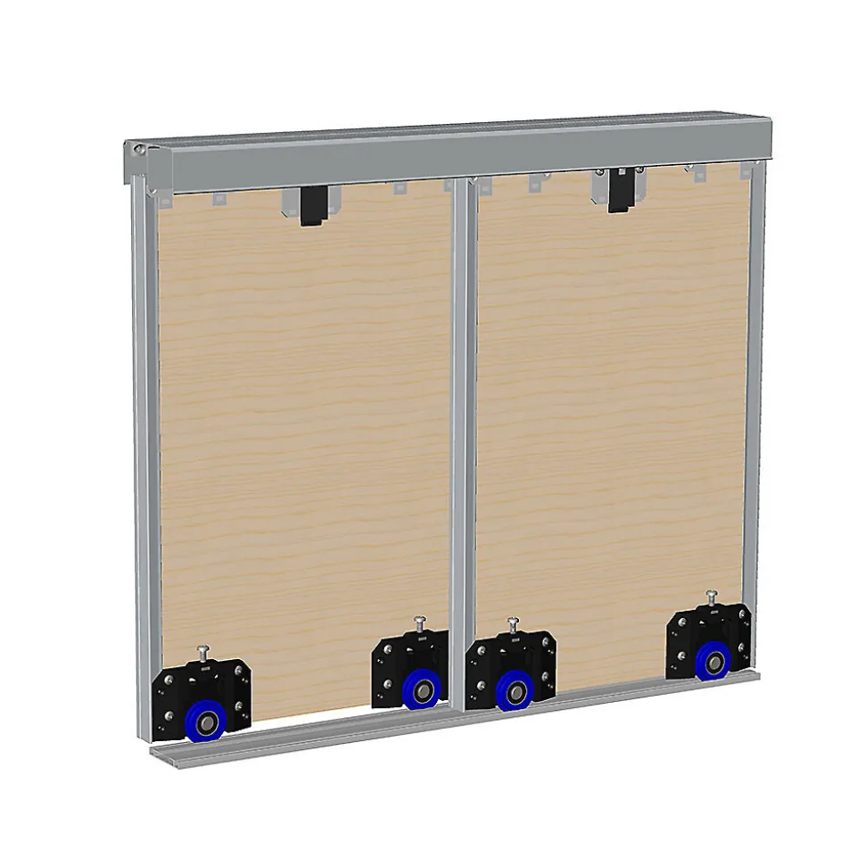 Kit SLID'UP 280 aluminium anodisé bronze pour 2 portes de placard coulissantes 18 mm - rail 2 m - 50 kg