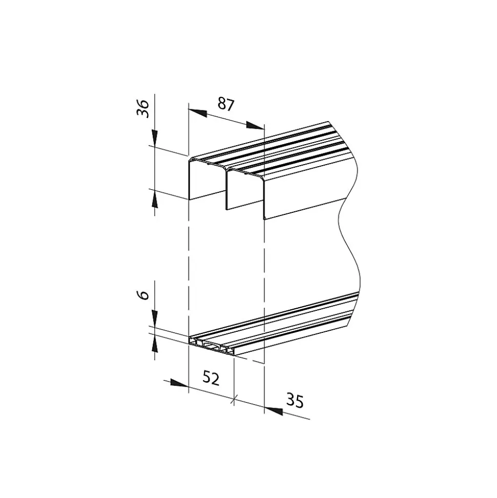 Kit SLID'UP 280 aluminium anodisé noir pour 2 portes de placard coulissantes 18 mm - rail 2 m - 50 kg
