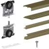 Kit SLID'UP 220 aluminium anodisé bronze pour 3 portes de placard coulissantes 18 mm - rail 2,7 m - 70 kg