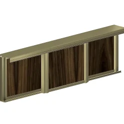 Kit SLID'UP 220 aluminium anodisé bronze pour 3 portes de placard coulissantes 18 mm - rail 2,7 m - 70 kg