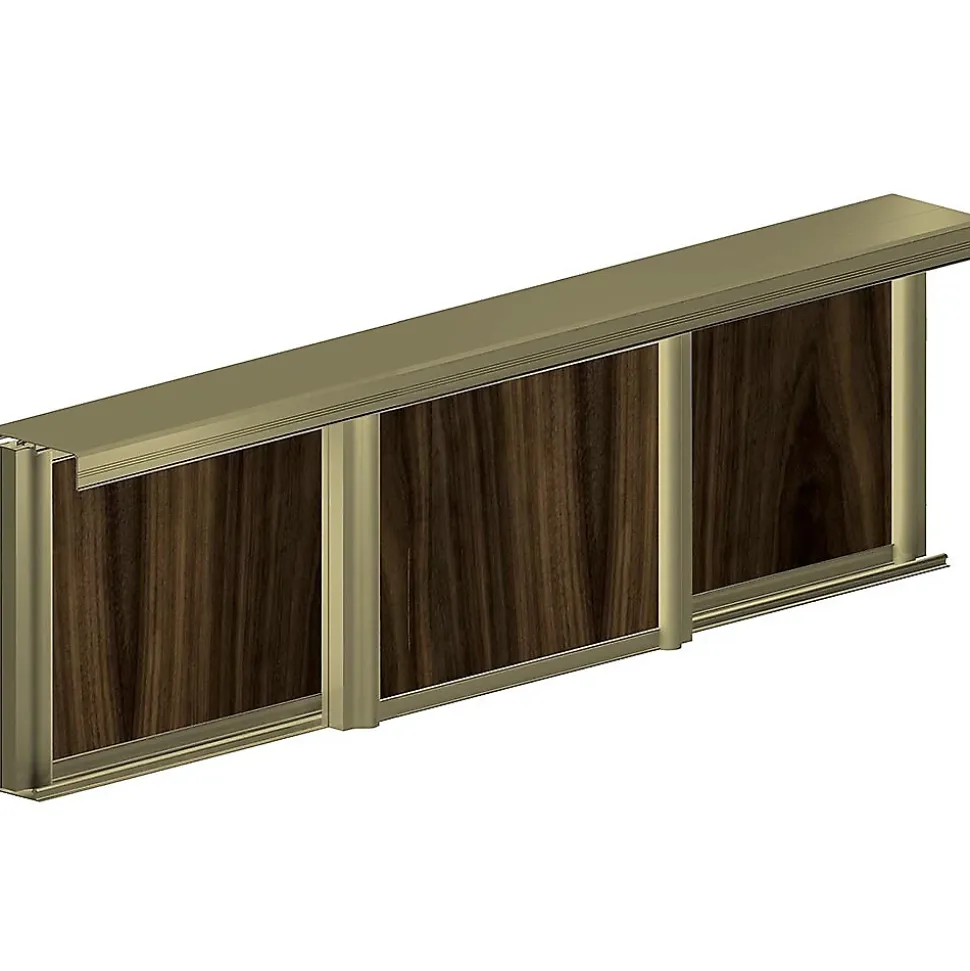 Kit SLID'UP 220 aluminium anodisé bronze pour 3 portes de placard coulissantes 18 mm - rail 2,7 m - 70 kg