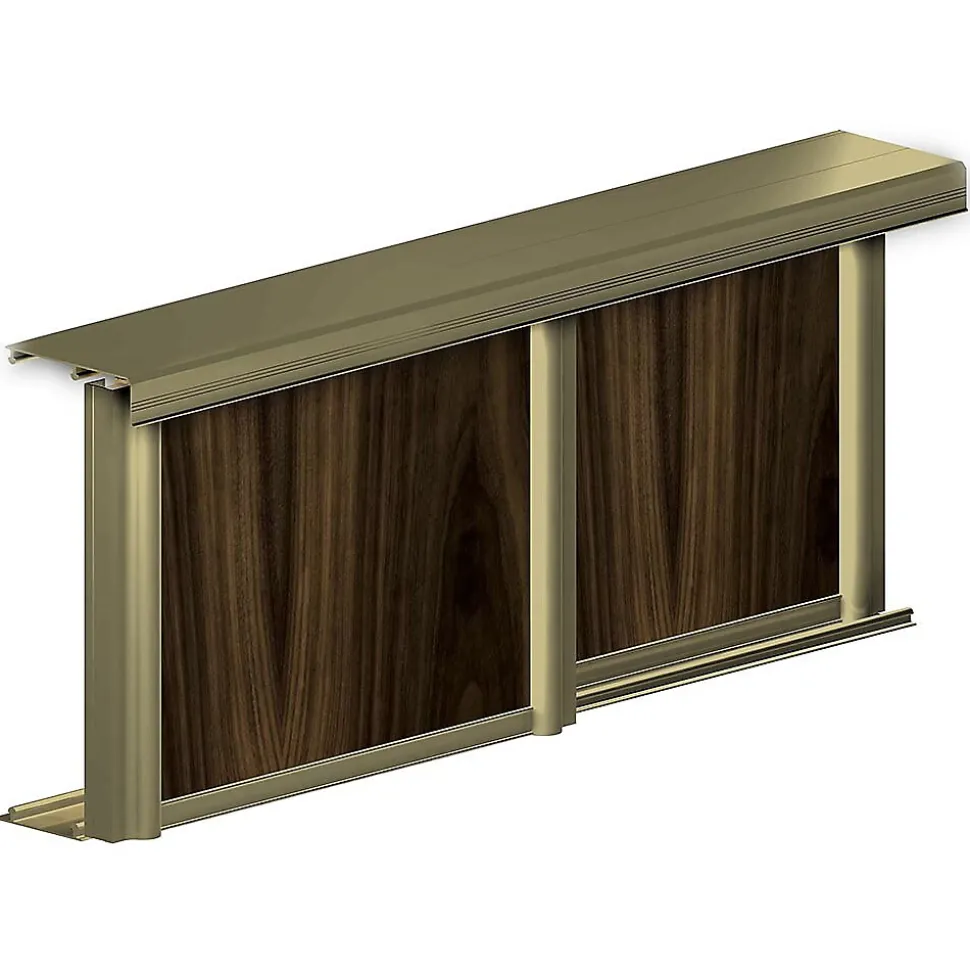 Kit SLID'UP 210 aluminium anodisé bronze pour 2 portes de placard coulissantes 16 mm - rail 1,8 m - 70 kg