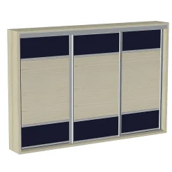 Kit SLID'UP 280 aluminium anodisé argent pour 3 portes de placard coulissantes 18 mm - rail 3 m - 50 kg