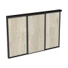 Kit SLID'UP 280 aluminium anodisé noir pour 3 portes de placard coulissantes 18 mm - rail 3 m - 50 kg