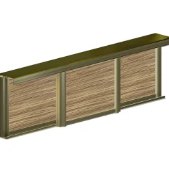 Kit SLID'UP 230 aluminium anodisé bronze pour 3 portes de placard coulissantes 19 mm - rail 2,7 m - 70 kg