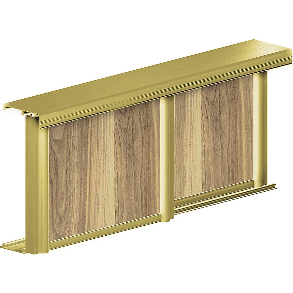 Kit SLID'UP 220 aluminium anodisé or pour 2 portes de placard coulissantes 18 mm - rail 1,8 m - 70 kg