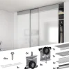 Kit SLID'UP 230 aluminium anodisé naturel pour 3 portes de placard coulissantes 19 mm - rail 2,7 m - 70 kg