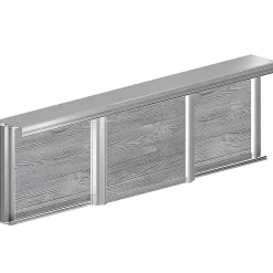 Kit SLID'UP 230 aluminium anodisé naturel pour 3 portes de placard coulissantes 19 mm - rail 2,7 m - 70 kg