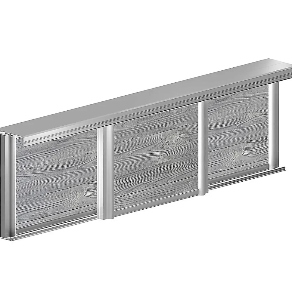 Kit SLID'UP 230 aluminium anodisé naturel pour 3 portes de placard coulissantes 19 mm - rail 2,7 m - 70 kg