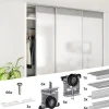 Kit SLID'UP 220 aluminium anodisé naturel pour 3 portes de placard coulissantes 18 mm - rail 2,7 m - 70 kg