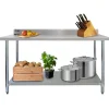 KuKoo Table de Travail en Inox - 180 x 60 x 90 cm