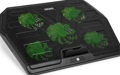LC4 Refroidisseur pour ordinateur portable 5x ventilateurs Tapis anti surchauffe 2x ports USB Hauteur ajustable Duronic