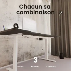 Le Bureau Connecté Pro - L Blanc 160x80 Pieds blanc