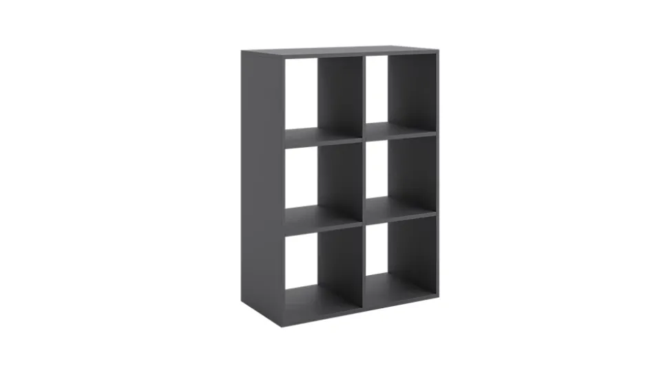 Loni bibliothèque 2x3 gris 1 pc gris 120 cm