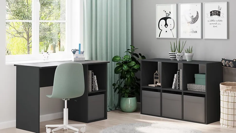 Loni bibliothèque 2x3 gris 1 pc gris 120 cm
