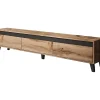 Lord - meuble TV - effet bois et noir - 185 cm - style industriel - Best Mobilier