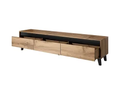 Lord - meuble TV - effet bois et noir - 185 cm - style industriel - Best Mobilier