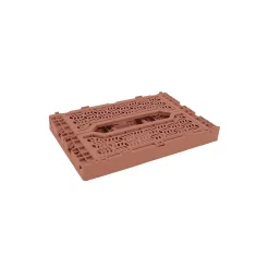 Lot 4 caisses de rangement pliables terracotta 40 x 30 x 15 cm