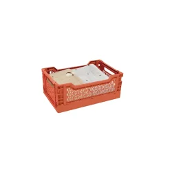 Lot 10 caisses de rangement pliablesorange 26,5 x 17 x 10,5 cm