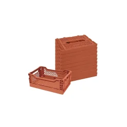 Lot 10 caisses de rangement pliablesorange 26,5 x 17 x 10,5 cm